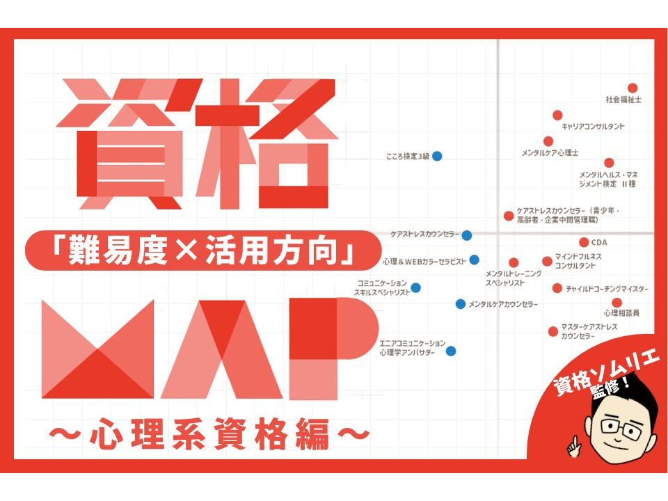 資格ソムリエがジャッジ！心理系資格の「難易度×活用方向」MAP